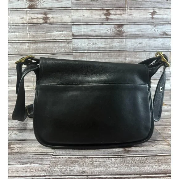 COACH Leather Patricia's Legacy Saddle Flap Messenger Crossbody Bag 9951 Vintage